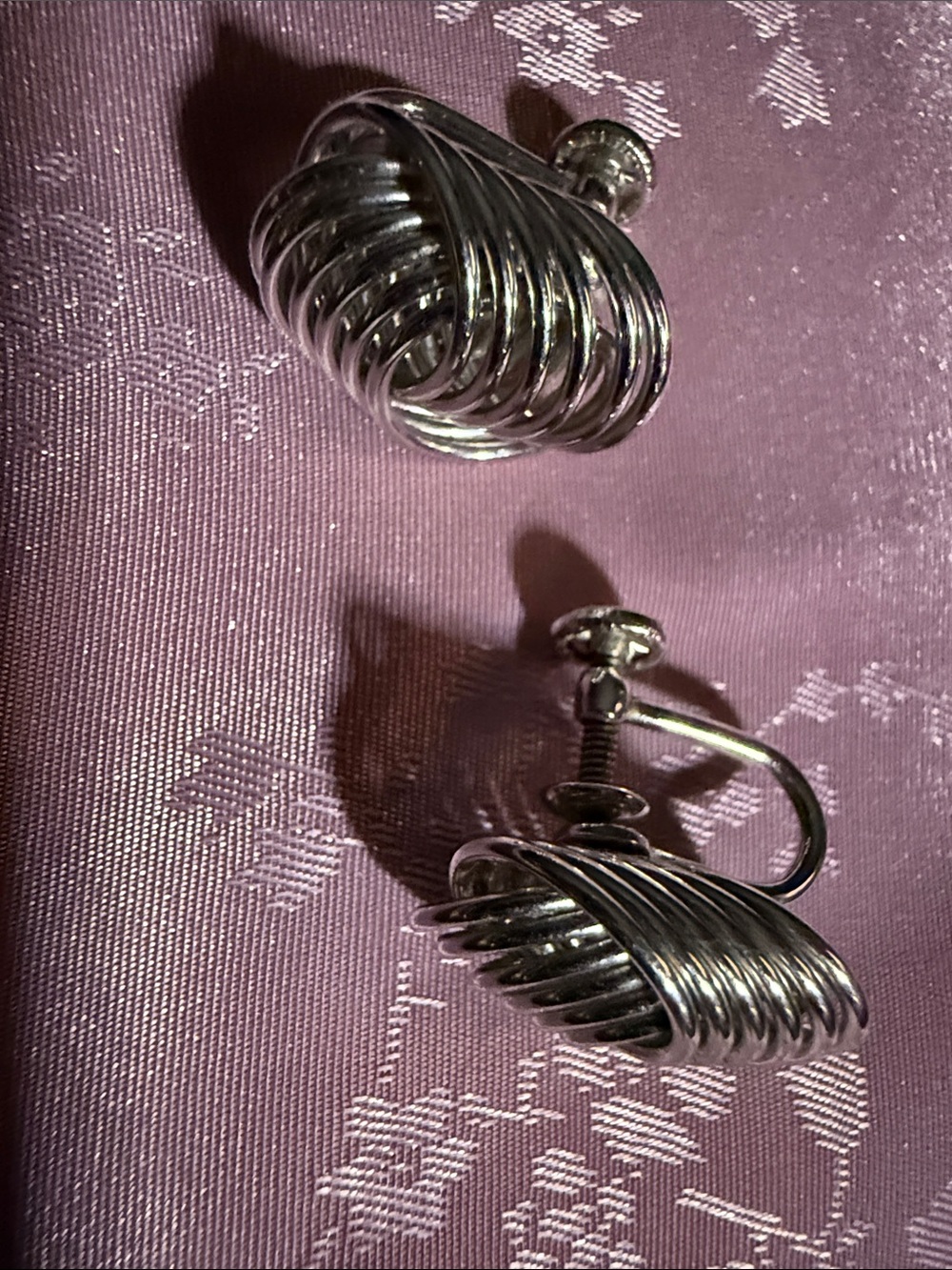 Sterling Silver Twisted Hoop Clip-On Earrings - Silver